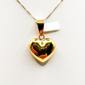 Dije Corazón Bombeado Grande de Oro 18K